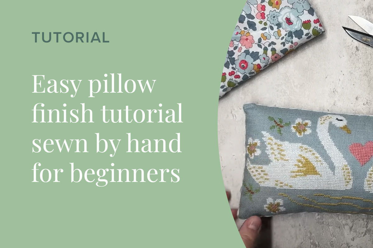 Easy pillow finish tutorial sewn by hand for beginners - no sewing machine needed!